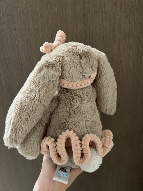 Gehaakt rokje en strikbandje voor medium jellycat konijn