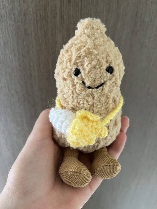 Gehaakt bananen hoedje en tasje voor peanut jellycat
