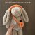 Gehaakt pompoen hoedje en tasje voor medium jellycat konijn