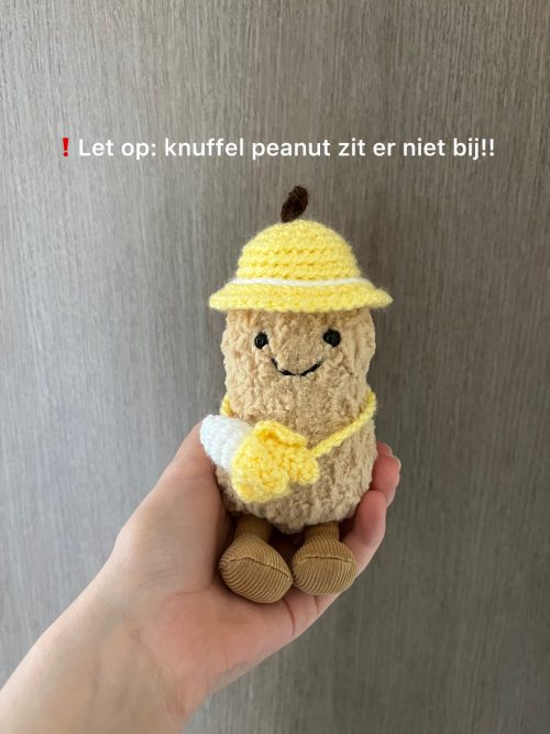 Gehaakt bananen hoedje en tasje voor peanut jellycat